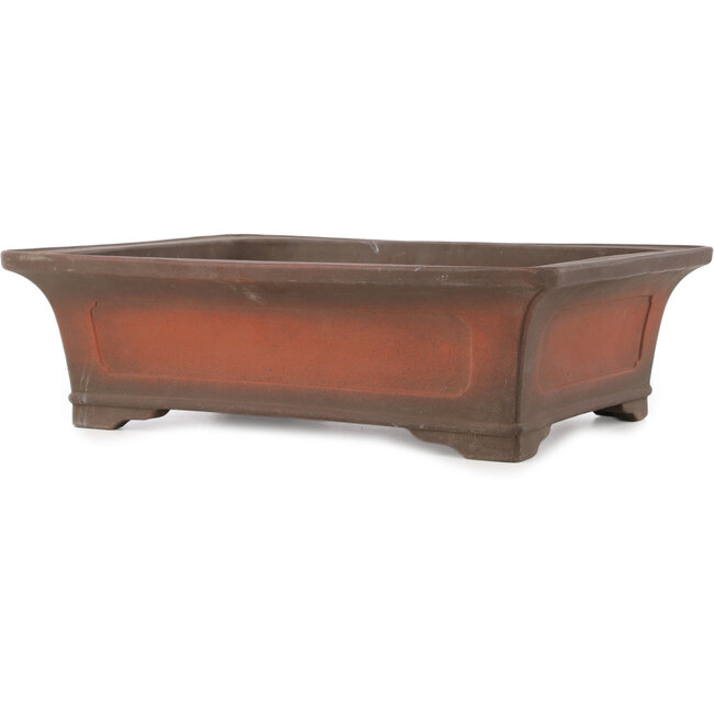 Vaso bonsai rettangolare non smaltato di Izumiya (Zenigo) - 400 x 300 x 105 mm