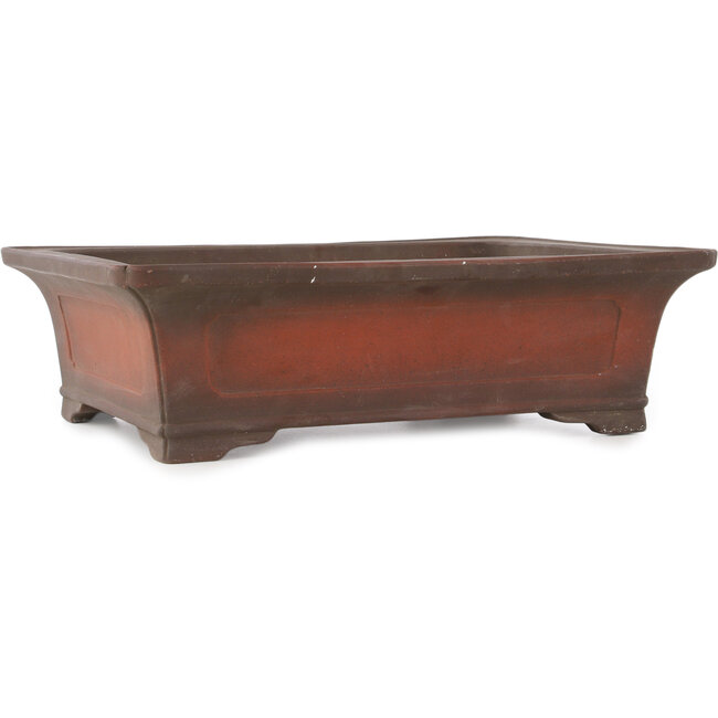 Rectangular unglazed bonsai pot by Izumiya (Zenigo) - 400 x 300 x 105 mm