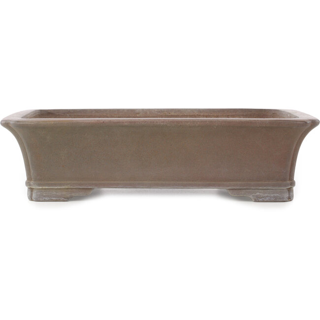 Rectangular unglazed bonsai pot by Gyouzan - 370 x 272 x 90 mm