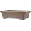 Rectangular unglazed bonsai pot by Gyouzan - 370 x 272 x 90 mm
