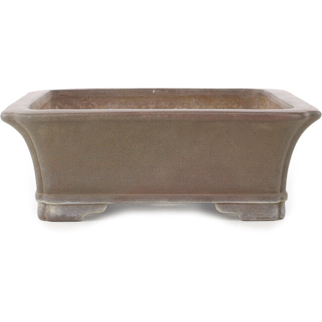 Rectangular unglazed bonsai pot by Gyouzan - 370 x 272 x 90 mm