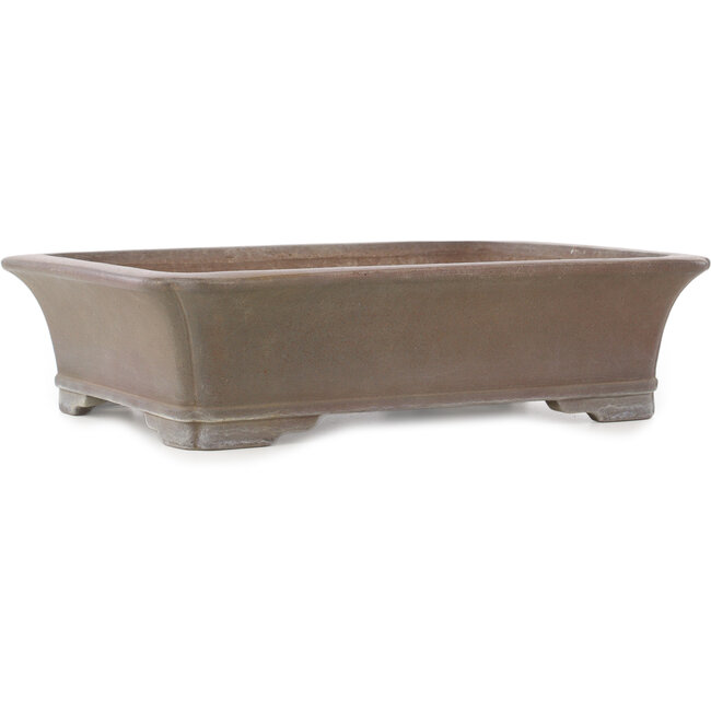 Rectangular unglazed bonsai pot by Gyouzan - 370 x 272 x 90 mm