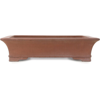 Gyouzan - Yukizyou Nakano & Yuuji Nakano Maceta rectangular sin esmaltar de 463 mm para bonsái de Gyouzan, Tokoname, Japón