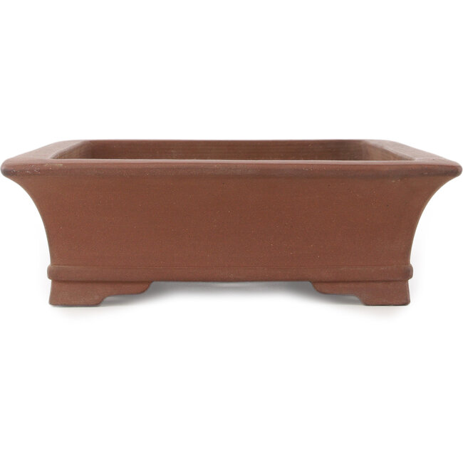 Rectangular unglazed bonsai pot by Gyouzan - 463 x 360 x 110 mm