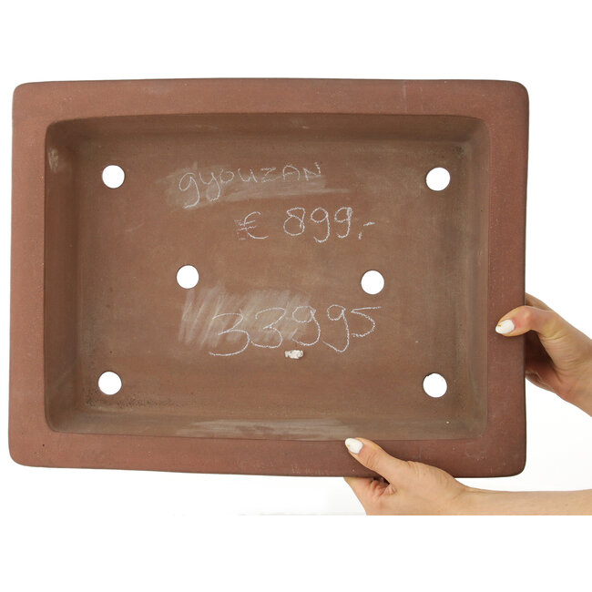 Pot à bonsaï rectangulaire non émaillé de Gyouzan - 463 x 360 x 110 mm
