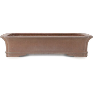Keizan Maceta rectangular sin esmaltar para bonsái de 410 mm de Keizan, Tokoname, Japón