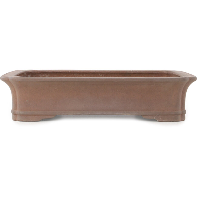 Maceta rectangular sin esmaltar para bonsái de Keizan - 410 x 312 x 90 mm