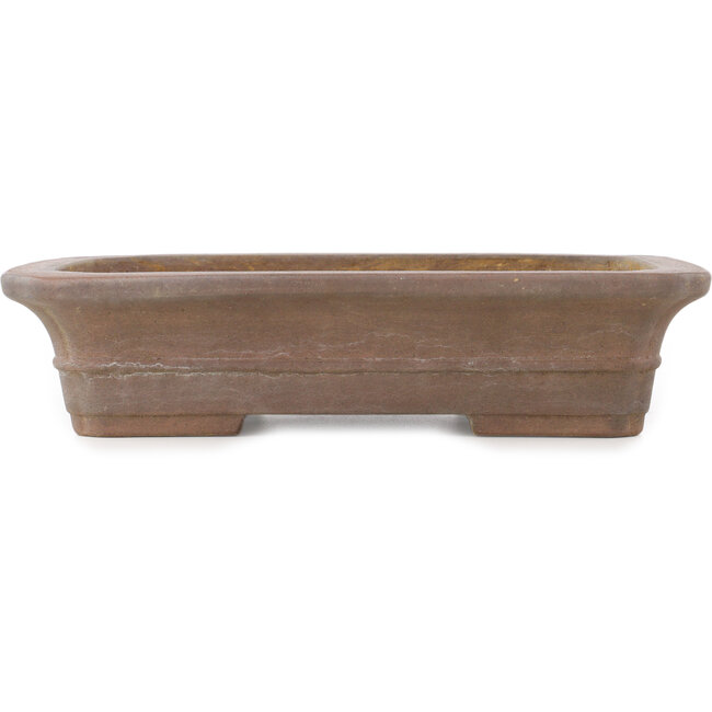 Maceta rectangular sin esmaltar para bonsái de Keizan - 315 x 260 x 70 mm