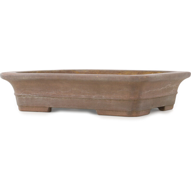 Maceta rectangular sin esmaltar para bonsái de Keizan - 315 x 260 x 70 mm