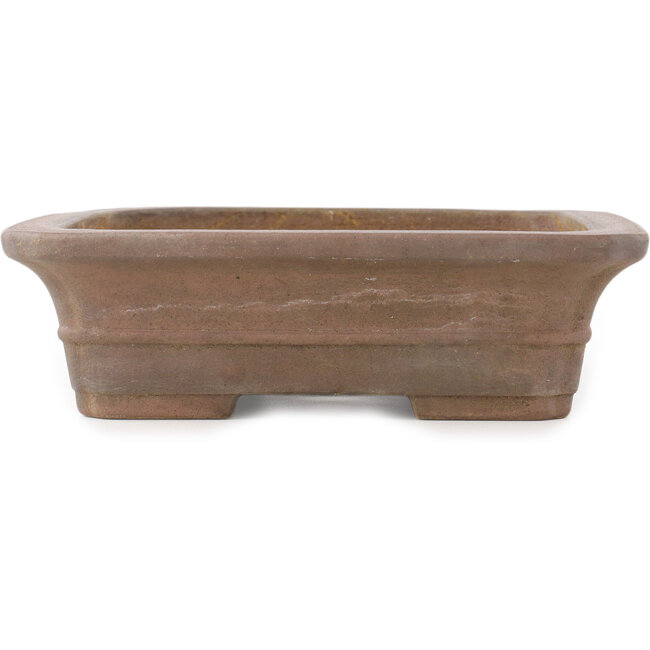 Maceta rectangular sin esmaltar para bonsái de Keizan - 315 x 260 x 70 mm