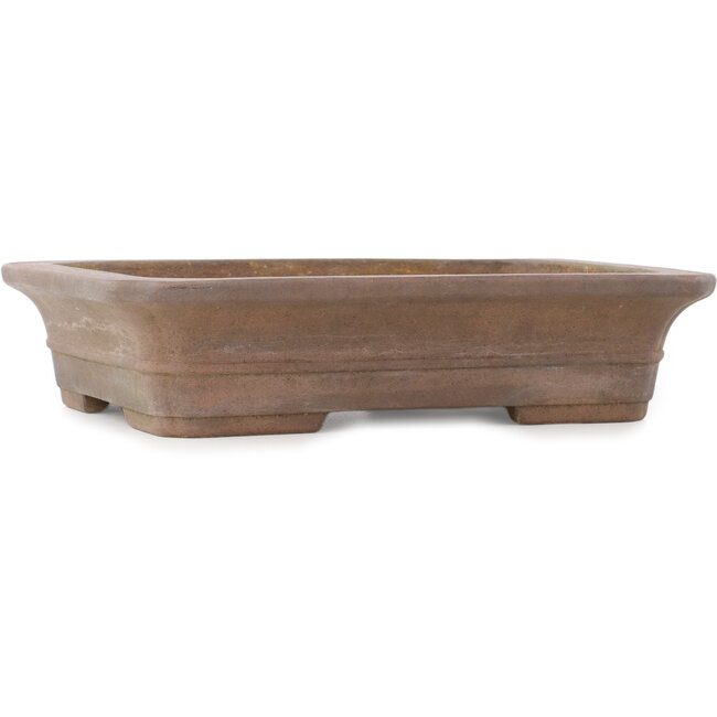 Maceta rectangular sin esmaltar para bonsái de Keizan - 315 x 260 x 70 mm