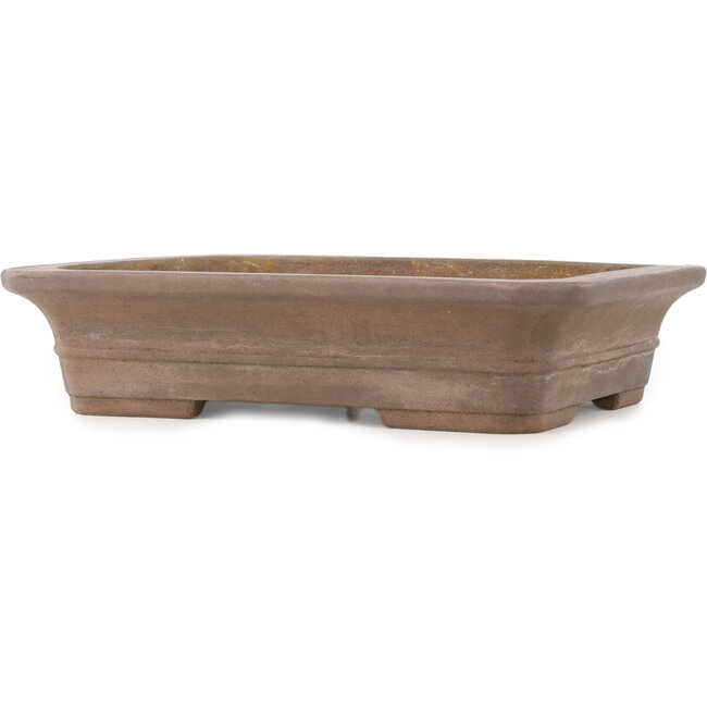 Vaso bonsai rettangolare non smaltato di Keizan - 315 x 260 x 70 mm