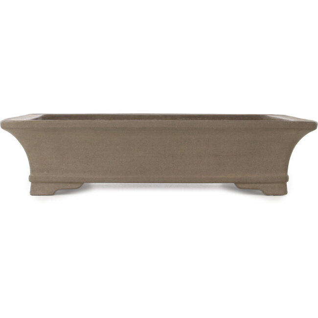 Rectangular unglazed bonsai pot by Gyouzan - 470  x 357 x 112 mm