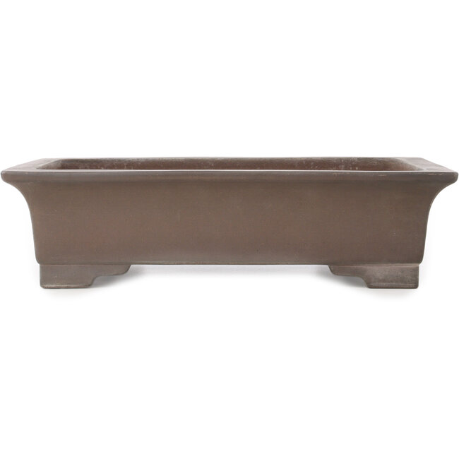 Rectangular unglazed bonsai pot by Gyouzan - 373 x 268 x 95 mm