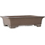 Rectangular unglazed bonsai pot by Gyouzan - 373 x 268 x 95 mm