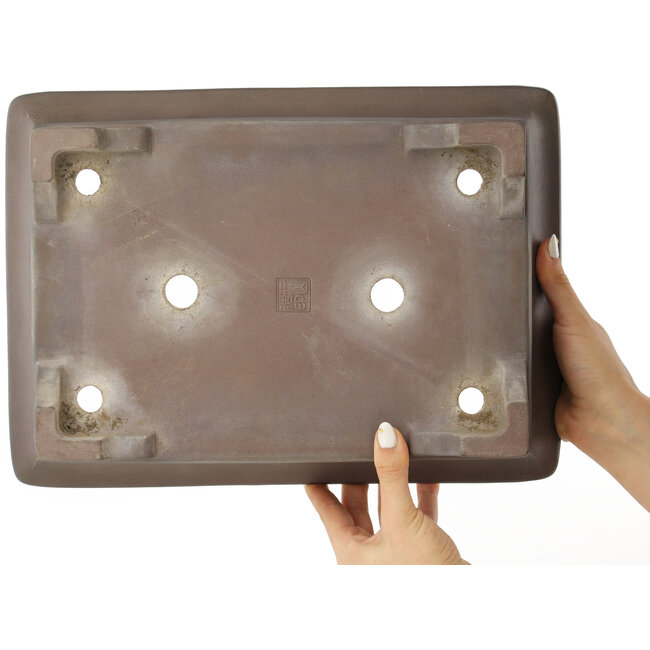 Maceta rectangular sin esmaltar para bonsái de Gyouzan - 373 x 268 x 95 mm