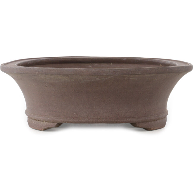 Pot à bonsaï ovale non émaillé par Haru Matsu - 400 x 320 x 98 mm