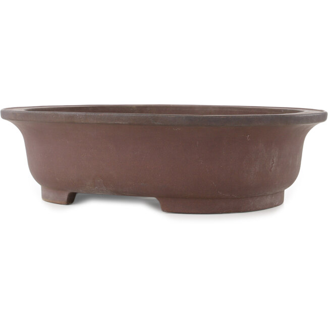 Oval unglazed bonsai pot by Keizan - 495 x 395 x 145 mm