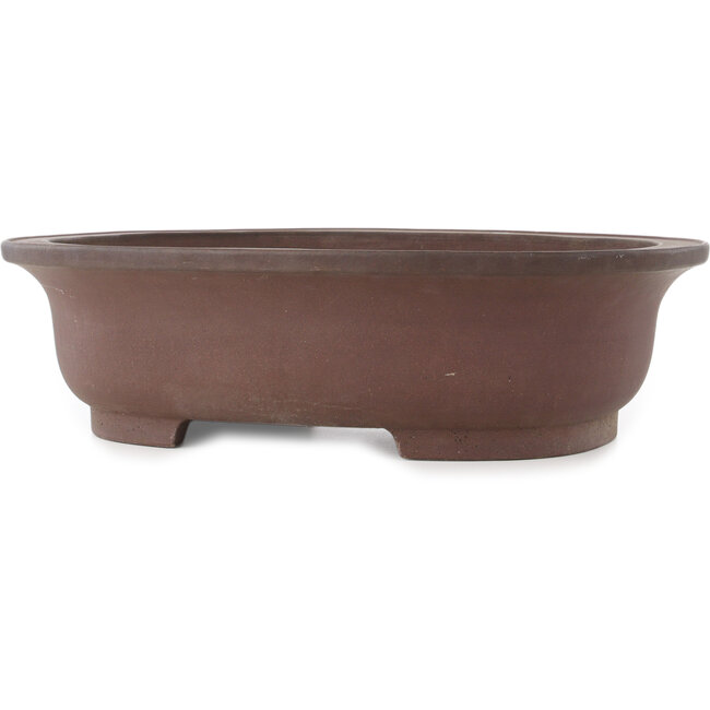 Oval unglazed bonsai pot by Keizan - 495 x 395 x 145 mm