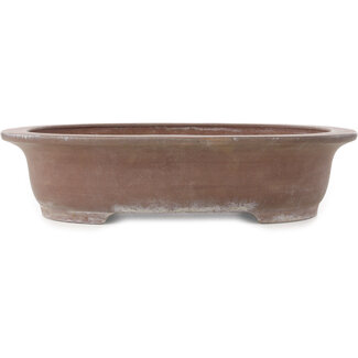 Houkuzan Pot à bonsaï ovale non émaillé de 405 mm par Houkuzan, Tokoname, Japon