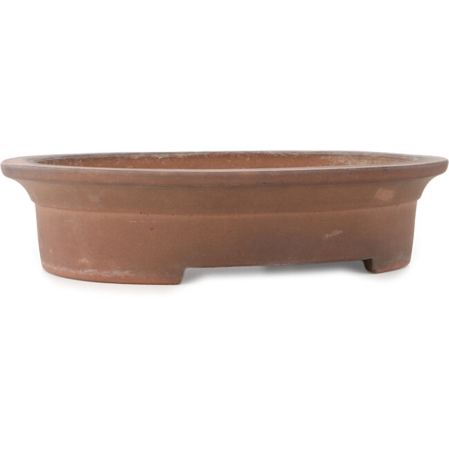 Oval unglazed bonsai pot by Keizan - 425 x 340 x 100 mm