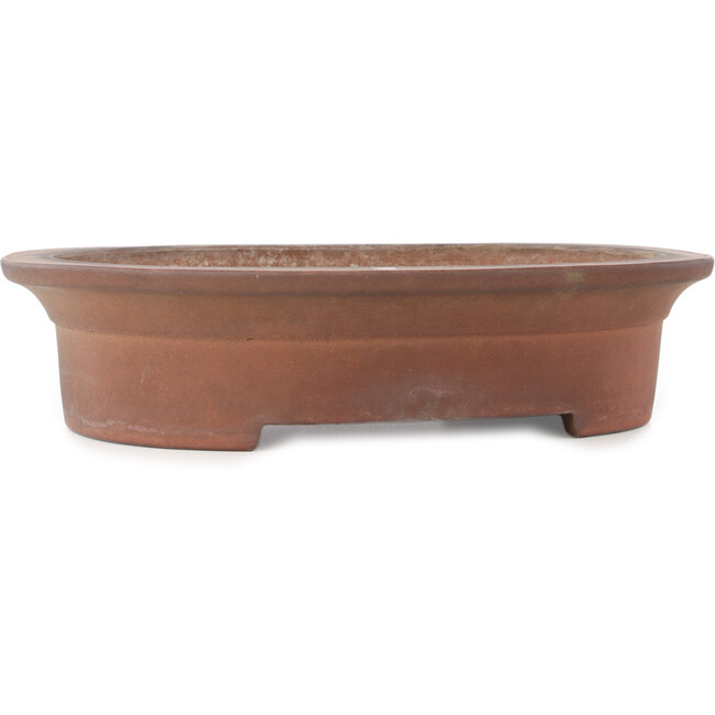 Oval unglazed bonsai pot by Keizan - 425 x 340 x 100 mm