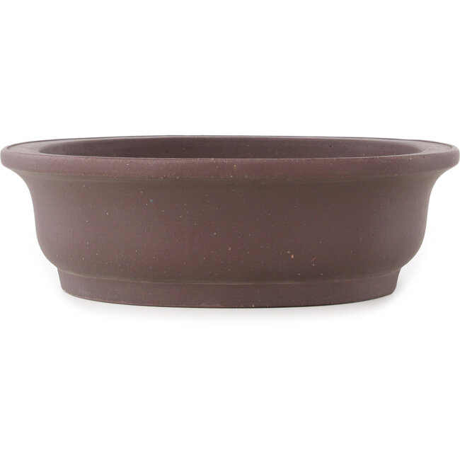 Oval unglazed bonsai pot by Yamaaki - 430 x 338 x 100 mm