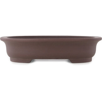  Yamaaki 432 mm oval unglazed bonsai pot by Yamaaki, Tokoname, Japan