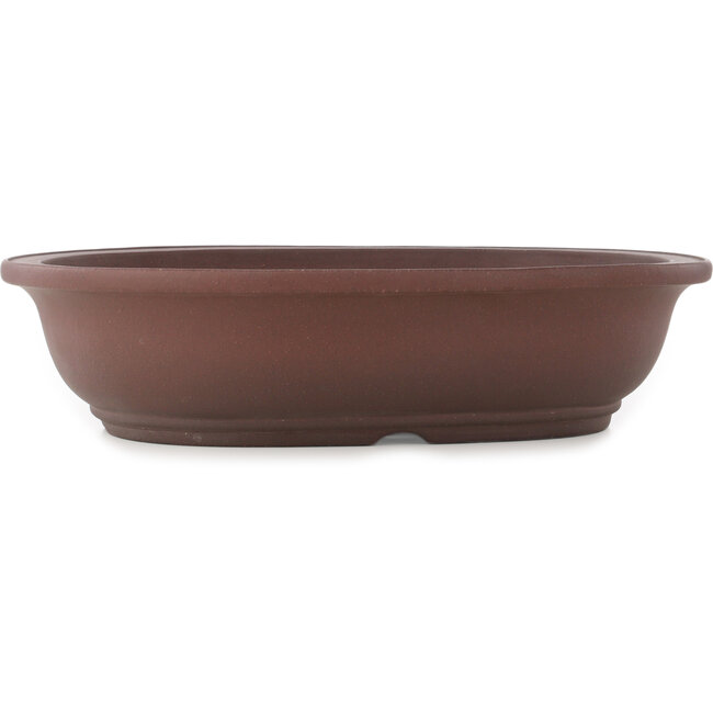 Oval unglazed bonsai pot by Yamaaki - 435 x 343 x 105 mm