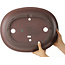 Pot à bonsaï ovale non émaillé de Yamaaki - 435 x 343 x 105 mm