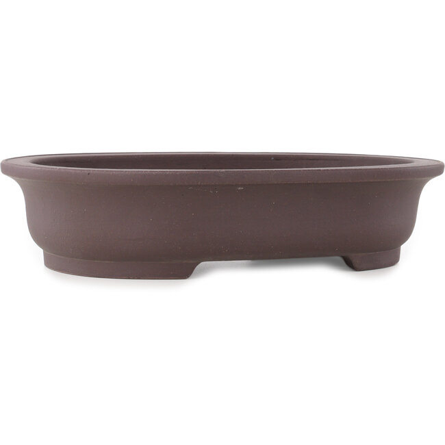 Oval unglazed bonsai pot by Yamaaki - 432 x 340 x 100 mm