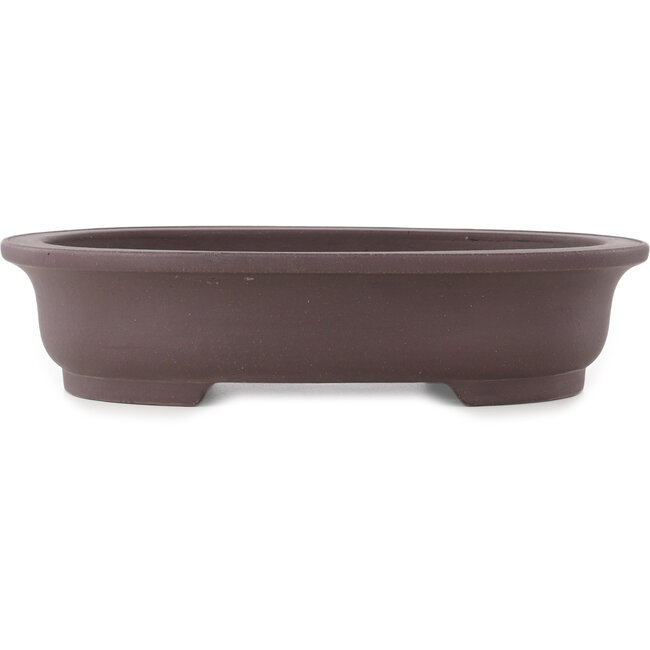 Oval unglazed bonsai pot by Yamaaki - 432 x 340 x 100 mm