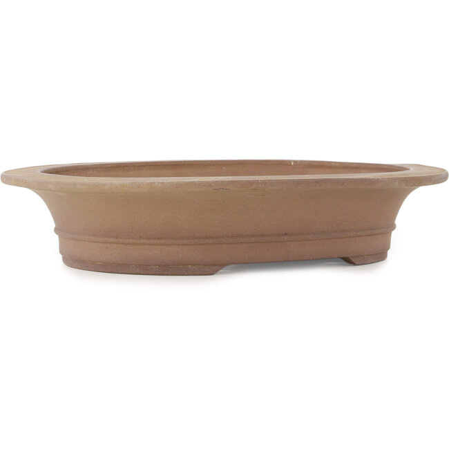 Pot à bonsaï ovale non émaillé de Sanpo - 488 x 400 x 105 mm