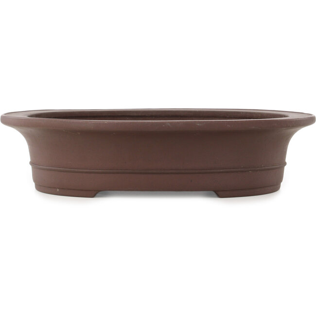 Oval unglazed bonsai pot by Yamaaki - 460 x 388 x 115 mm