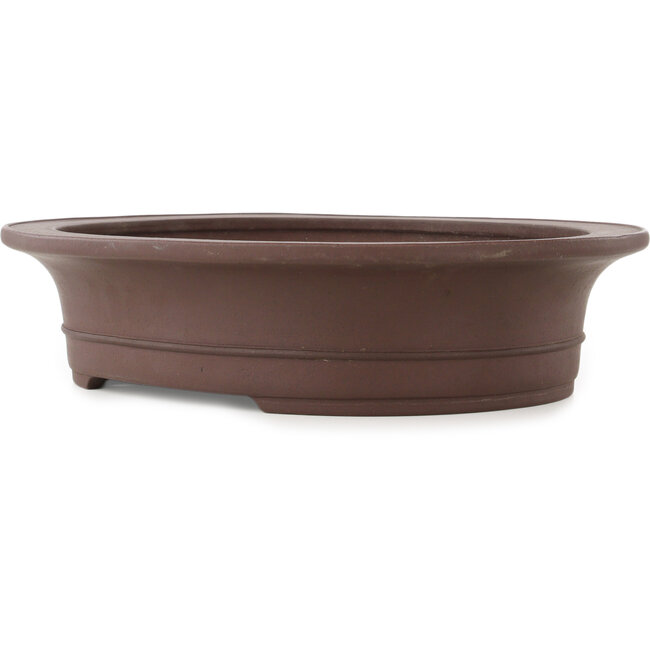 Oval unglazed bonsai pot by Yamaaki - 460 x 388 x 115 mm