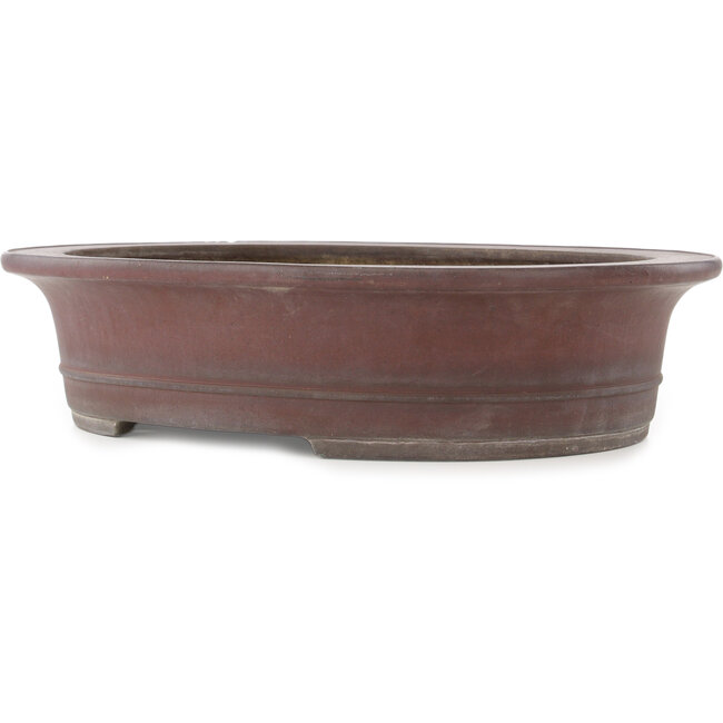 Oval unglazed bonsai pot by Yamaaki - 515 x 425 x 125 mm