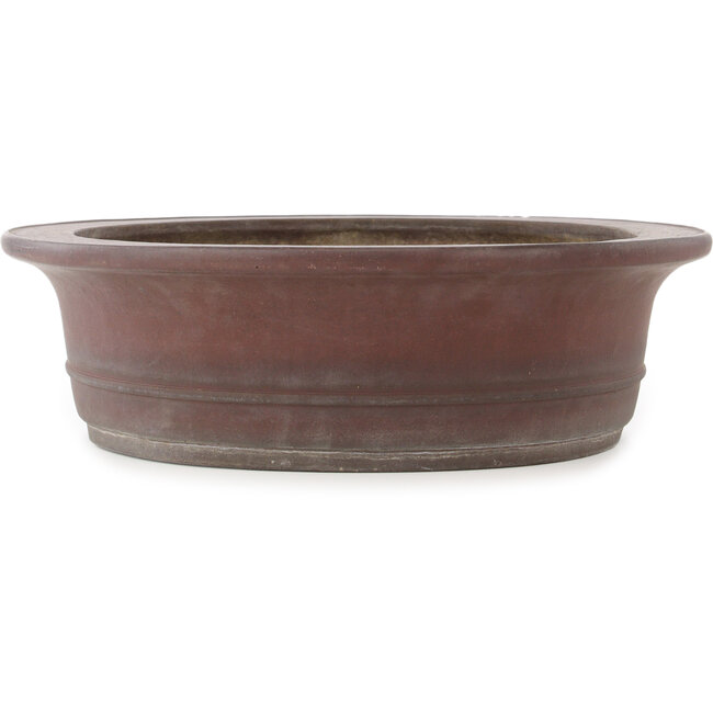 Oval unglazed bonsai pot by Yamaaki - 515 x 425 x 125 mm