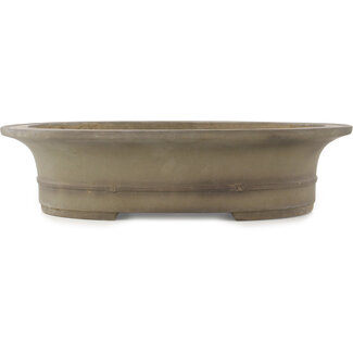 Seibun 488 mm oval unglazed bonsai pot by Seibun, Japan