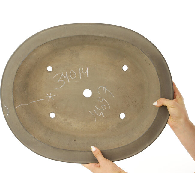 Pot à bonsaï ovale non émaillé de Seibun - 488 x 398 x 118 mm