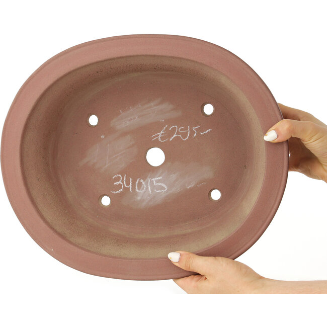 Pot à bonsaï ovale non émaillé de Seibun - 357 x 298 x 93 mm