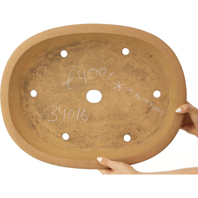 Pot à bonsaï ovale non émaillé de Mazan - 514 x 400 x 105 mm