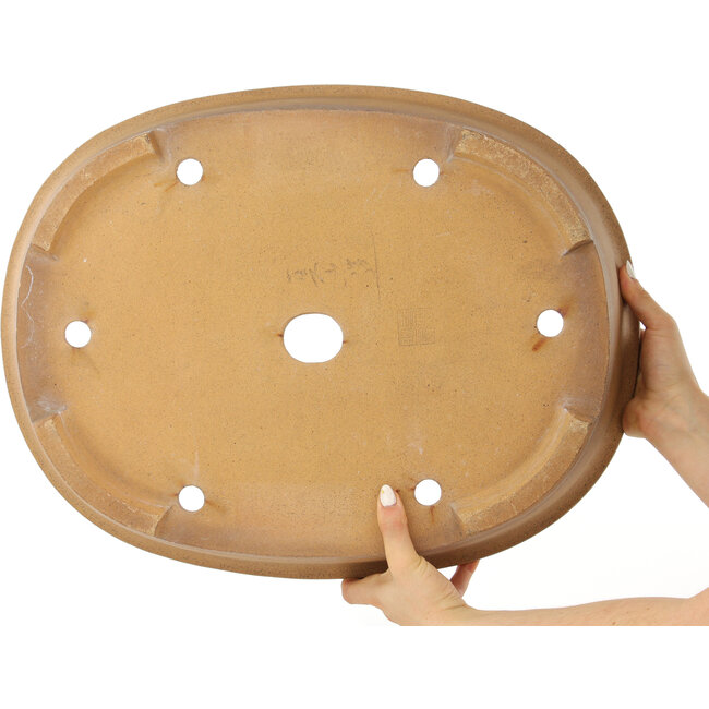 Maceta para bonsái ovalada sin esmaltar de Mazan - 514 x 400 x 105 mm