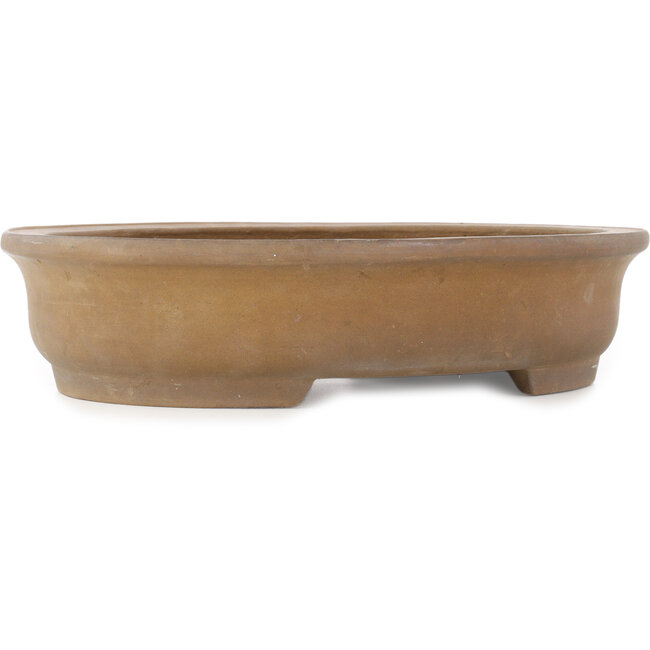 Oval unglazed bonsai pot by Kinka - 355 x 280 x 85 mm