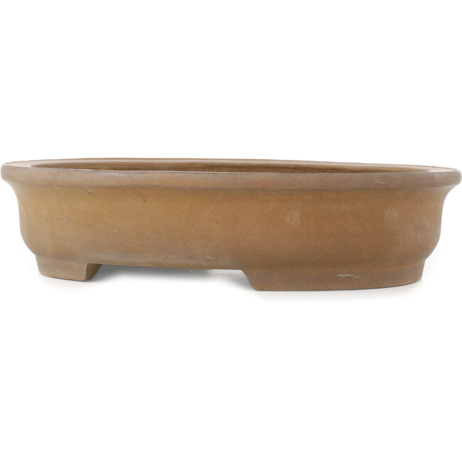 Oval unglazed bonsai pot by Kinka - 355 x 280 x 85 mm