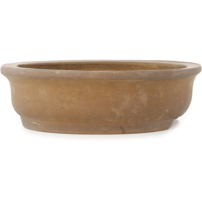 Oval unglazed bonsai pot by Kinka - 355 x 280 x 85 mm