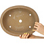 Ovale ongeglazuurde bonsai pot van Kinka - 355 x 280 x 85 mm