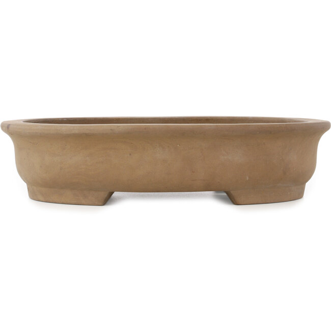 Pot à bonsaï ovale non émaillé de Shouzan - 365 x 295 x 83 mm