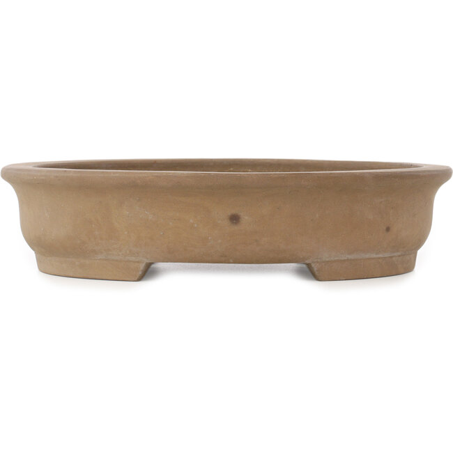 Oval unglazed bonsai pot by Shouzan - 365 x 295 x 83 mm