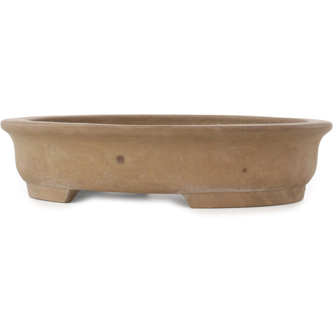 Ovale ongeglazuurde bonsaipot van Shouzan - 365 x 295 x 83 mm
