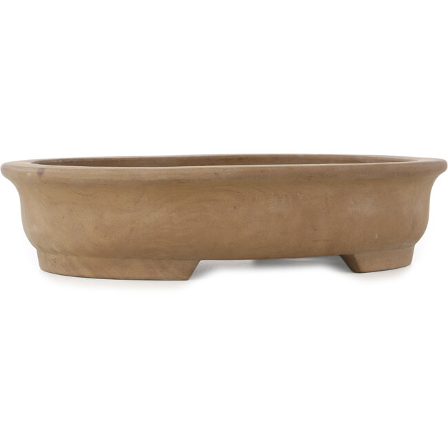 Ovale ongeglazuurde bonsaipot van Shouzan - 365 x 295 x 83 mm